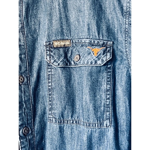 Men's Texas Longhorn Long Sleeve Denim Button Up Size Large - Picture 2 of 5